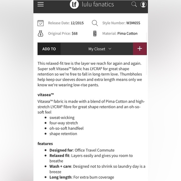 Lululemon Yogini 5 Year Long Sleeve Tee in Wee Stripe Black White size 8 - Picture 8 of 13